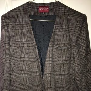 80’s Striped High Collar Velvet Blazer Jacket by Sasson main image 0
